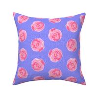 rose polka dots blue