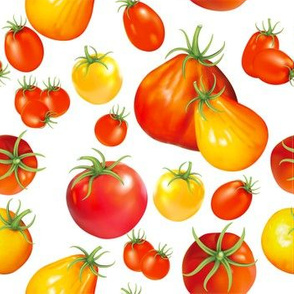 Summer Garden - Heirloom Tomatoes On White