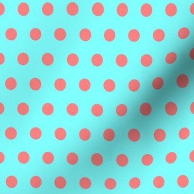 Red Easter Dot on Cyan