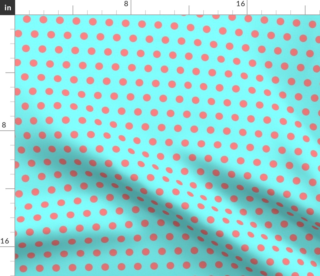 Red Easter Dot on Cyan