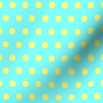 Yellow Easter Dot on Cyan