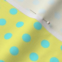 Cyan Easter Dot on Yellow