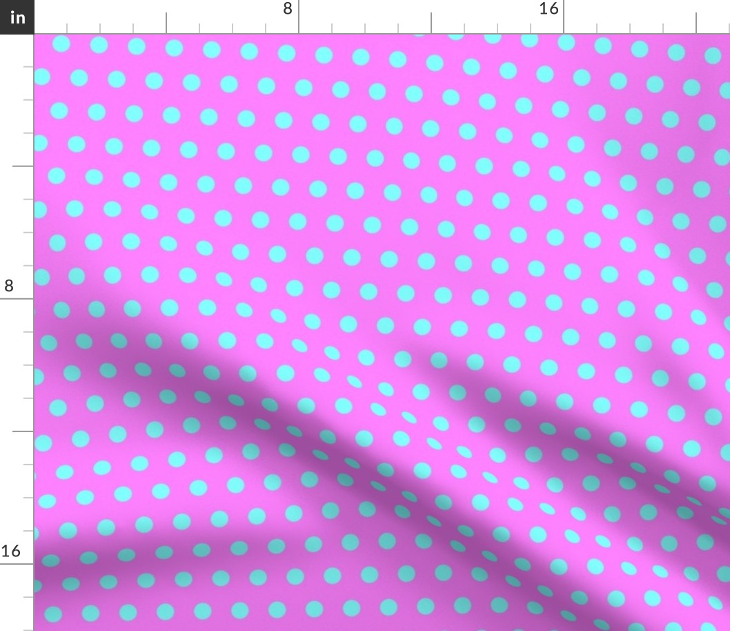 Cyan Easter Dot on Magenta