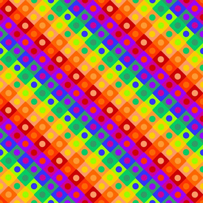 Rainbow Checkered with Circles