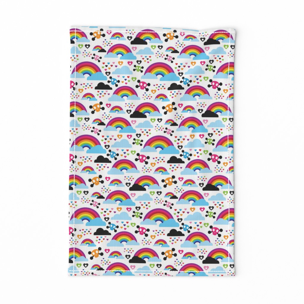 Skull hippie colorful rainbow dreams and clouds