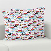 Skull hippie colorful rainbow dreams and clouds