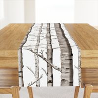 Birch Forest in Black and White