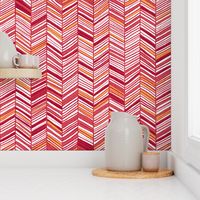 Herringbone Hues in Cranberry & White by Friztin