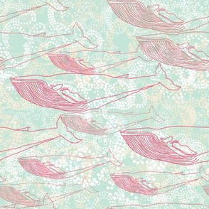 Whale Travelers in Pink