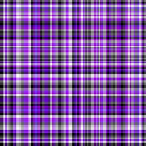 Ace Aware - Plaid in Asexual Awareness Colors (Black, White, Gray, Purple)