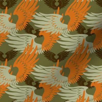 Heartwings II: green, orange, brown (halfscale)