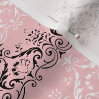 Brighton Damask ~ Black and White on Dauphine