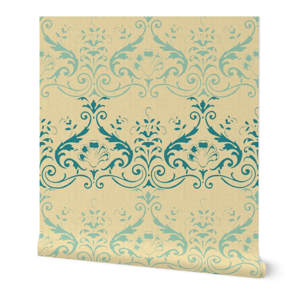 Brighton Damask ~ Vicomte and Chateau on Trianon Cream ~ Linen Luxe
