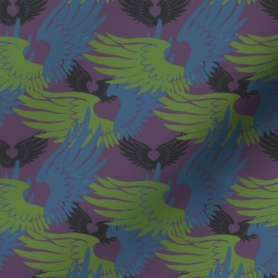 Heartwings II: Purple, Blue, Green2 (halfscale)