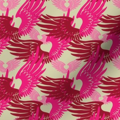 Heartwings II: Pink, Beige (halfscale)