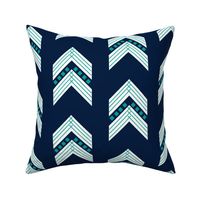 navy emerald chevron