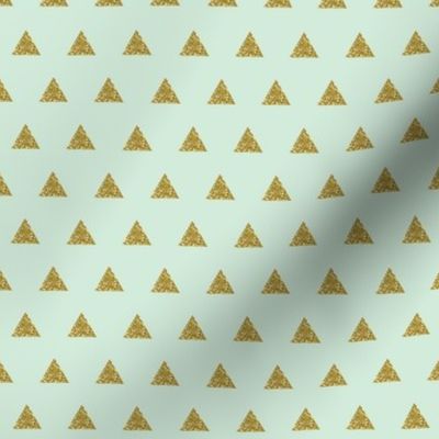 gold sparkle v. III triangles on mint // small