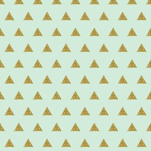 gold sparkle v. III triangles on mint // small