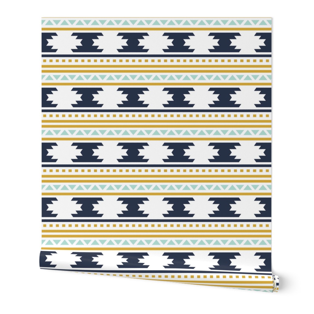 navy aztec stripe