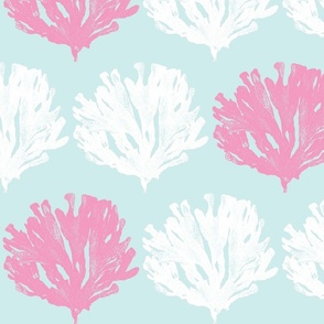 Seaweed Love (lt. aqua, #f49ac0 pink + white)