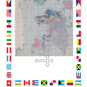 World Map With Flags Alter Cloth