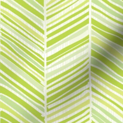 Herringbone Hues of Green - Medium Scale by Friztin