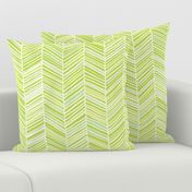 Herringbone Hues of Green - Medium Scale by Friztin