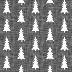 trees // charcoal linen