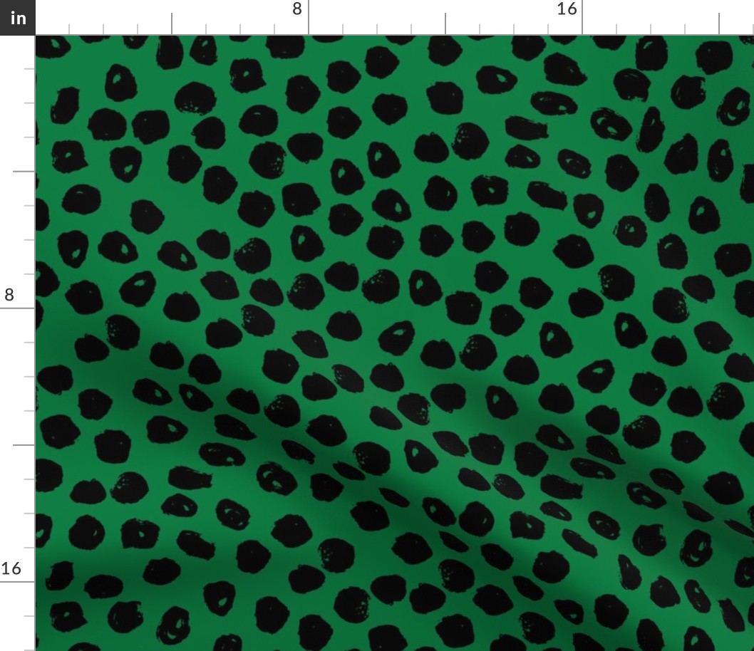 dot fabric // dots fabric kelly green design inky spots fabric