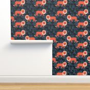 safari lion // block print lion kids design