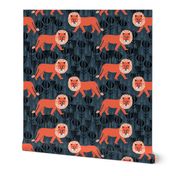 safari lion // block print lion kids design