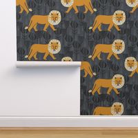 Safari Lion - Turmeric/Charcoal by Andrea Lauren