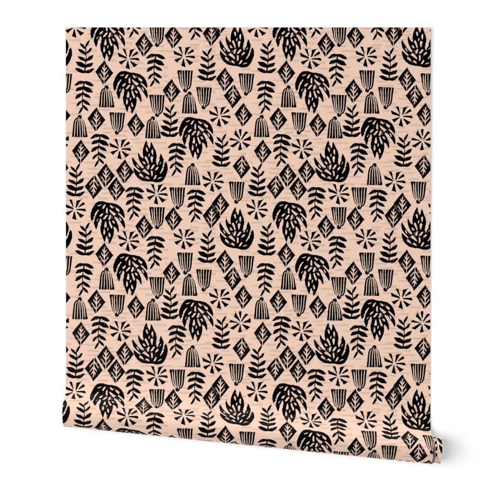 tropical plants // safari tiger collection tropical block print stamps