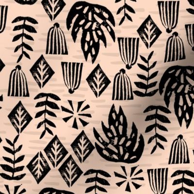 tropical plants // safari tiger collection tropical block print stamps