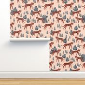 safari tiger // blush coral tiger girls room nursery decor little girls fabric