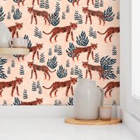 safari tiger // blush coral tiger girls room nursery decor little girls fabric