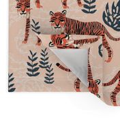 safari tiger // blush coral tiger girls room nursery decor little girls fabric