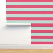  Mint Green Coral Pink Nautical Stripe (2 inch)