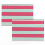  Mint Green Coral Pink Nautical Stripe (2 inch)