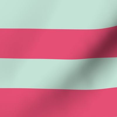  Mint Green Coral Pink Nautical Stripe (2 inch)