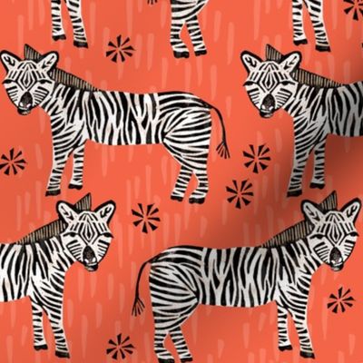 Safari Zebra - Coral by Andrea Lauren