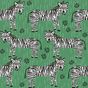 Safari Zebra - Kelly Green by Andrea Lauren