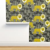 Safari Lion - Goldenrod/Olive/Black by Andrea Lauren