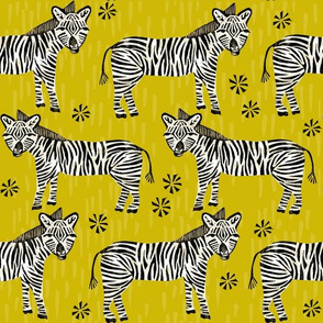 Safari Zebra - Goldenrod by Andrea Lauren
