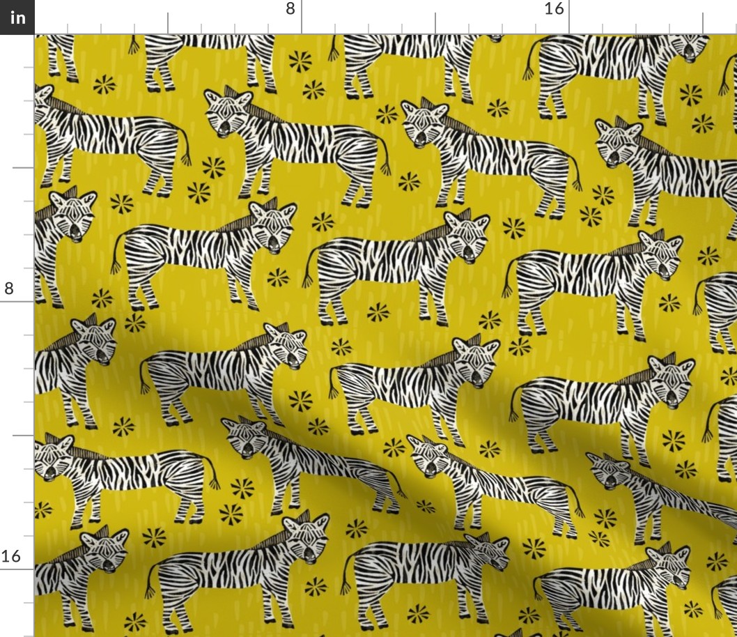 Safari Zebra - Goldenrod by Andrea Lauren