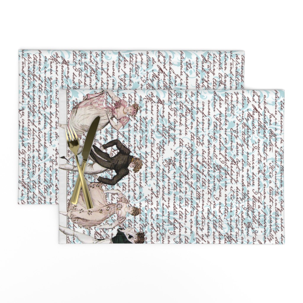 Pride and Prejudice ~ Counterdanse ~ Border Print ~ Jane Austen Quotes Damask