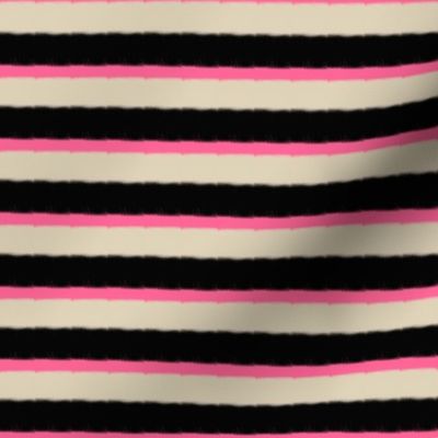 Cream Black Pink Nautical Stripe