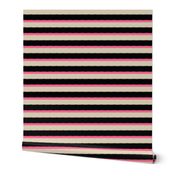 Cream Black Pink Nautical Stripe