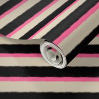 Cream Black Pink Nautical Stripe