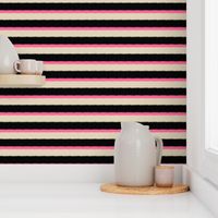 Cream Black Pink Nautical Stripe